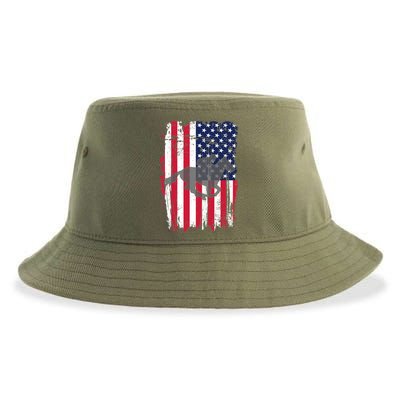 American Horse Racing Flag Sustainable Bucket Hat