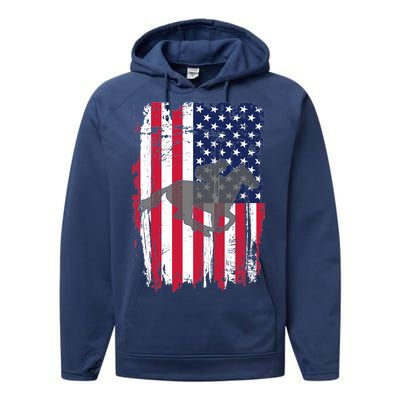 American Horse Racing Flag Performance Fleece Hoodie