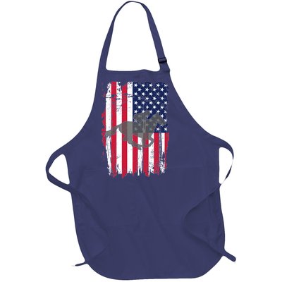 American Horse Racing Flag Full-Length Apron With Pockets