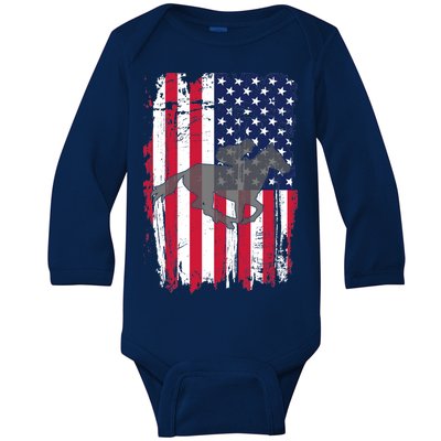 American Horse Racing Flag Baby Long Sleeve Bodysuit