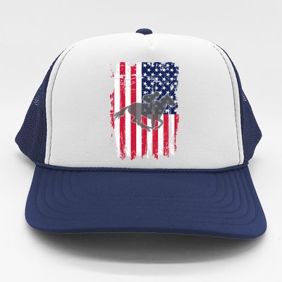 American Horse Racing Flag Trucker Hat