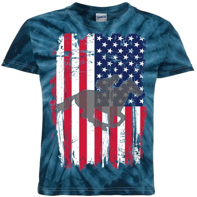 American Horse Racing Flag Kids Tie-Dye T-Shirt