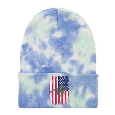 American Horse Racing Flag Tie Dye 12in Knit Beanie