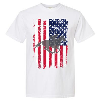 American Horse Racing Flag Garment-Dyed Heavyweight T-Shirt