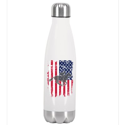 American Horse Racing Flag Stainless Steel Insulated Water Bottle