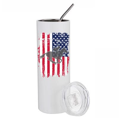 American Horse Racing Flag Stainless Steel Tumbler