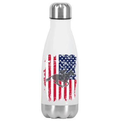 American Horse Racing Flag Stainless Steel Insulated Water Bottle