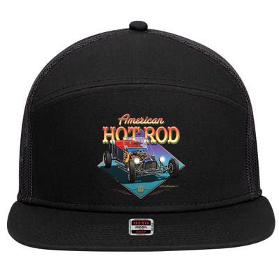 American Hot Rod 7 Panel Mesh Trucker Snapback Hat