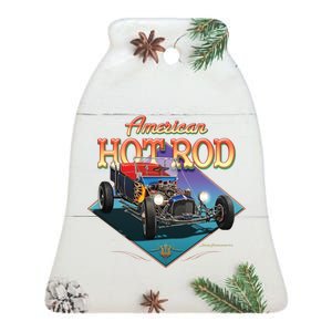 American Hot Rod Ceramic Bell Ornament