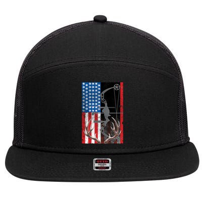 American Hunter USA Flag 7 Panel Mesh Trucker Snapback Hat