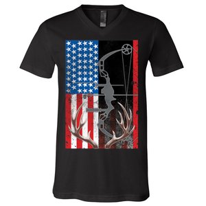 American Hunter USA Flag V-Neck T-Shirt