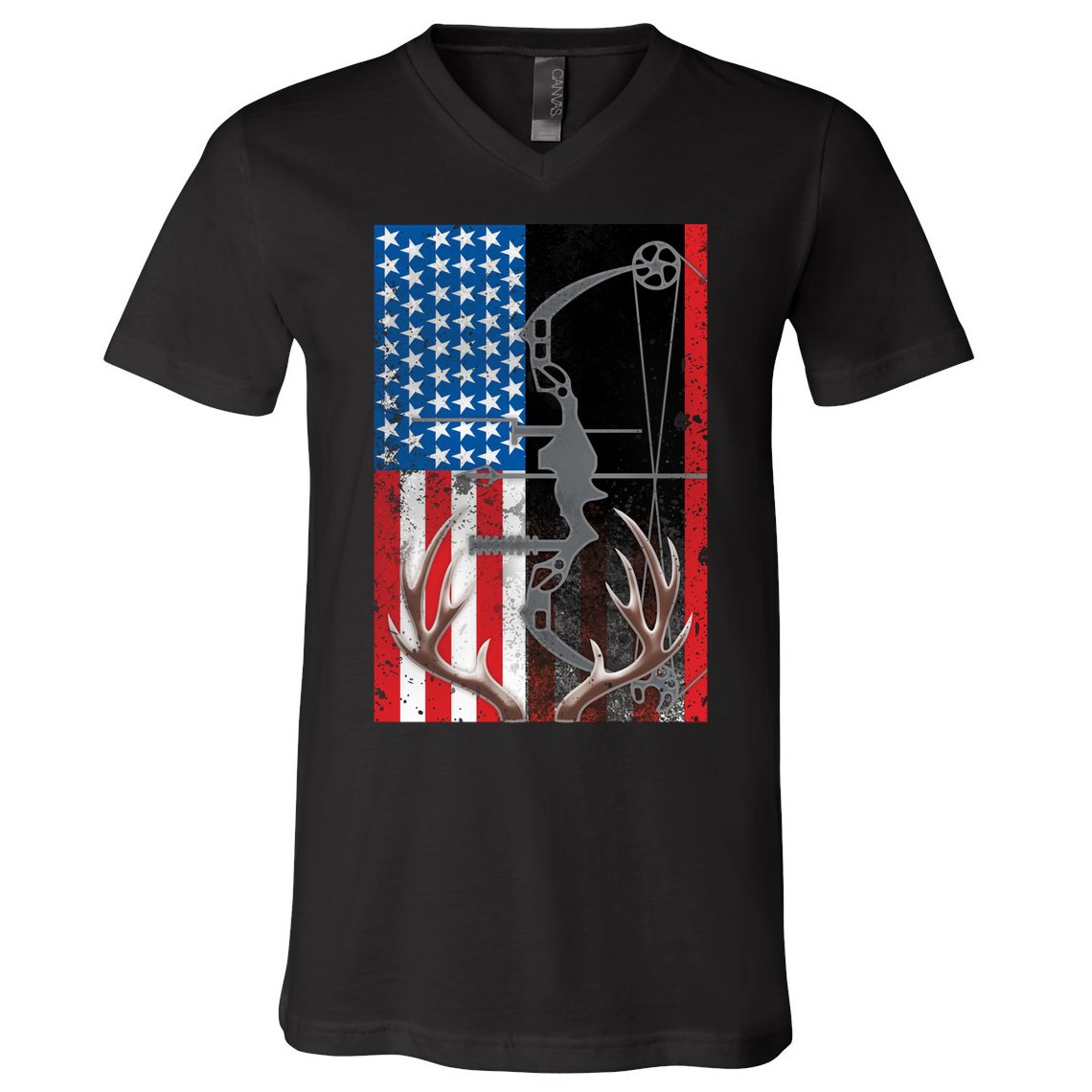 American Hunter USA Flag V-Neck T-Shirt