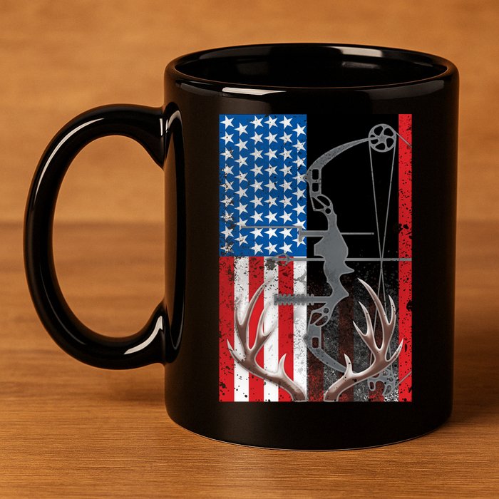 American Hunter USA Flag 11oz C Handle Ceramic Mug