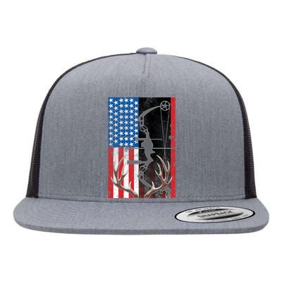 American Hunter USA Flag Flat Bill Trucker Hat