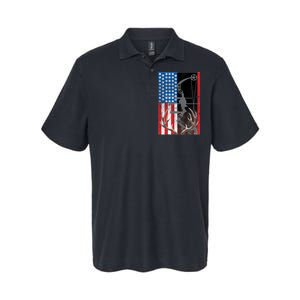 American Hunter USA Flag Softstyle Adult Sport Polo