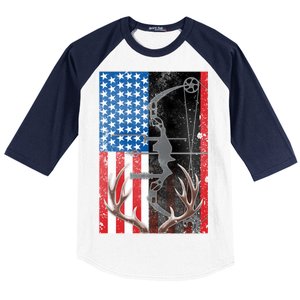 American Hunter USA Flag Baseball Sleeve Shirt