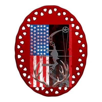 American Hunter USA Flag Ceramic Oval Ornament