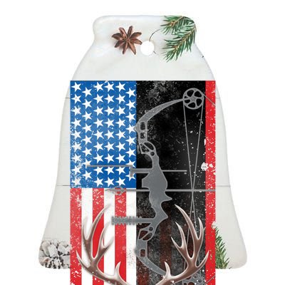 American Hunter USA Flag Ceramic Bell Ornament