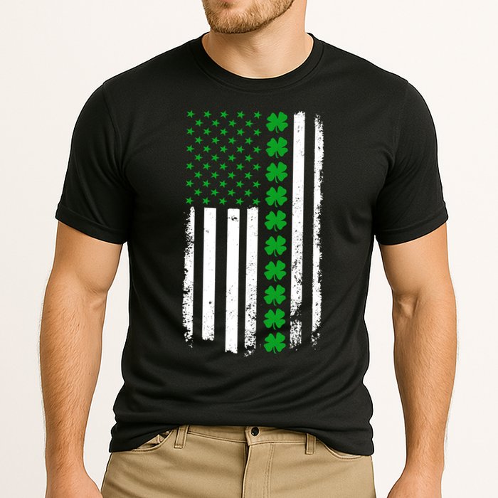 American Irish Clover Flag St. Patrick's Day  Cooling Performance Crew T-Shirt
