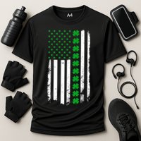 American Irish Clover Flag St. Patrick's Day  Cooling Performance Crew T-Shirt