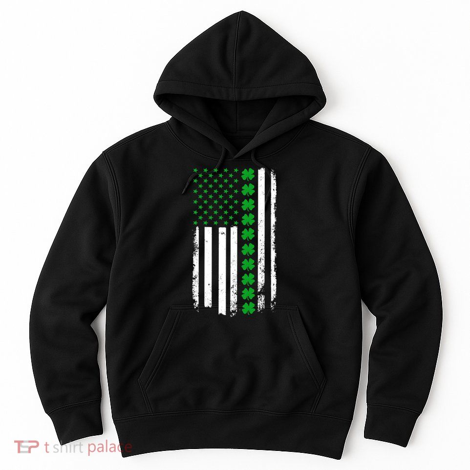 American Irish Clover Flag St. Patrick's Day  Hoodie