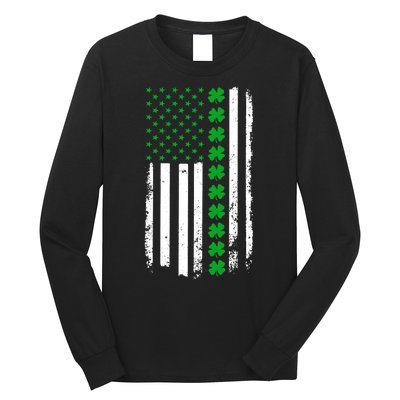 American Irish Clover Flag St. Patrick's Day  Long Sleeve Shirt