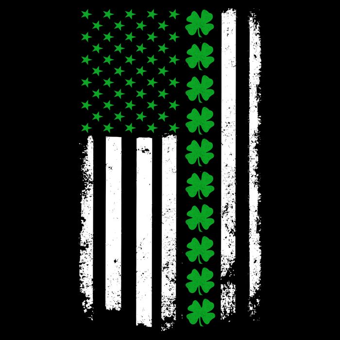 American Irish Clover Flag St. Patrick's Day  Button