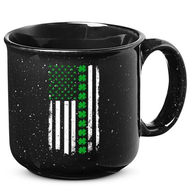 American Irish Clover Flag St. Patrick's Day  15oz Campfire Ceramic Mug