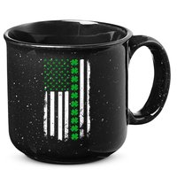 American Irish Clover Flag St. Patrick's Day  15oz Campfire Ceramic Mug