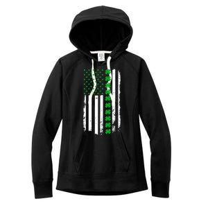 American Irish Clover Flag St. Patrick's Day  Women's Fleece Hoodie