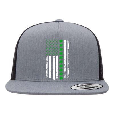 American Irish Clover Flag St. Patrick's Day  Flat Bill Trucker Hat