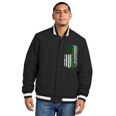 American Irish Clover Flag St. Patrick's Day  Insulated Varsity Jacket