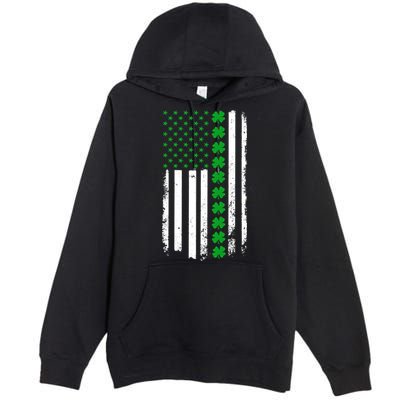 American Irish Clover Flag St. Patrick's Day  Premium Pullover Hoodie
