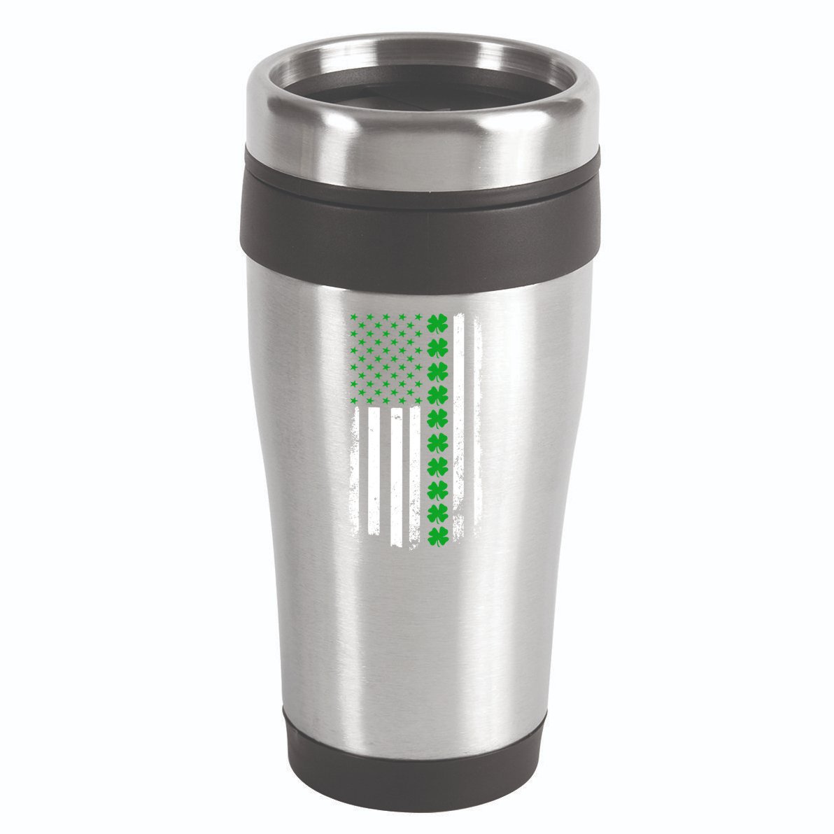 American Irish Clover Flag St. Patrick's Day  16oz Travel Tumbler