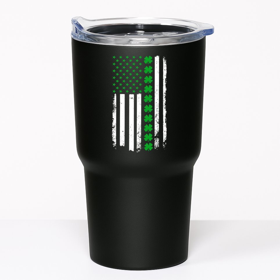 American Irish Clover Flag St. Patrick's Day  Tumbler