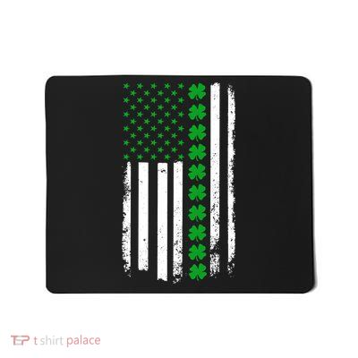American Irish Clover Flag St. Patrick's Day  Mousepad