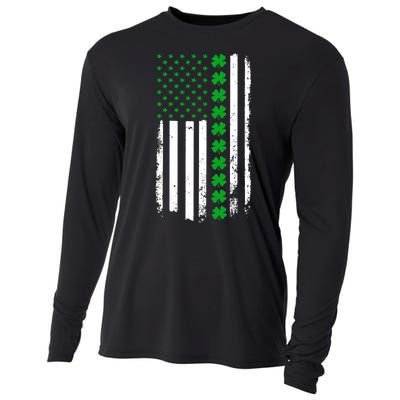 American Irish Clover Flag St. Patrick's Day  Cooling Performance Long Sleeve Crew