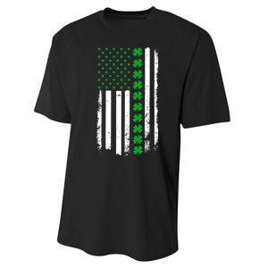 American Irish Clover Flag St. Patrick's Day  Performance Sprint T-Shirt