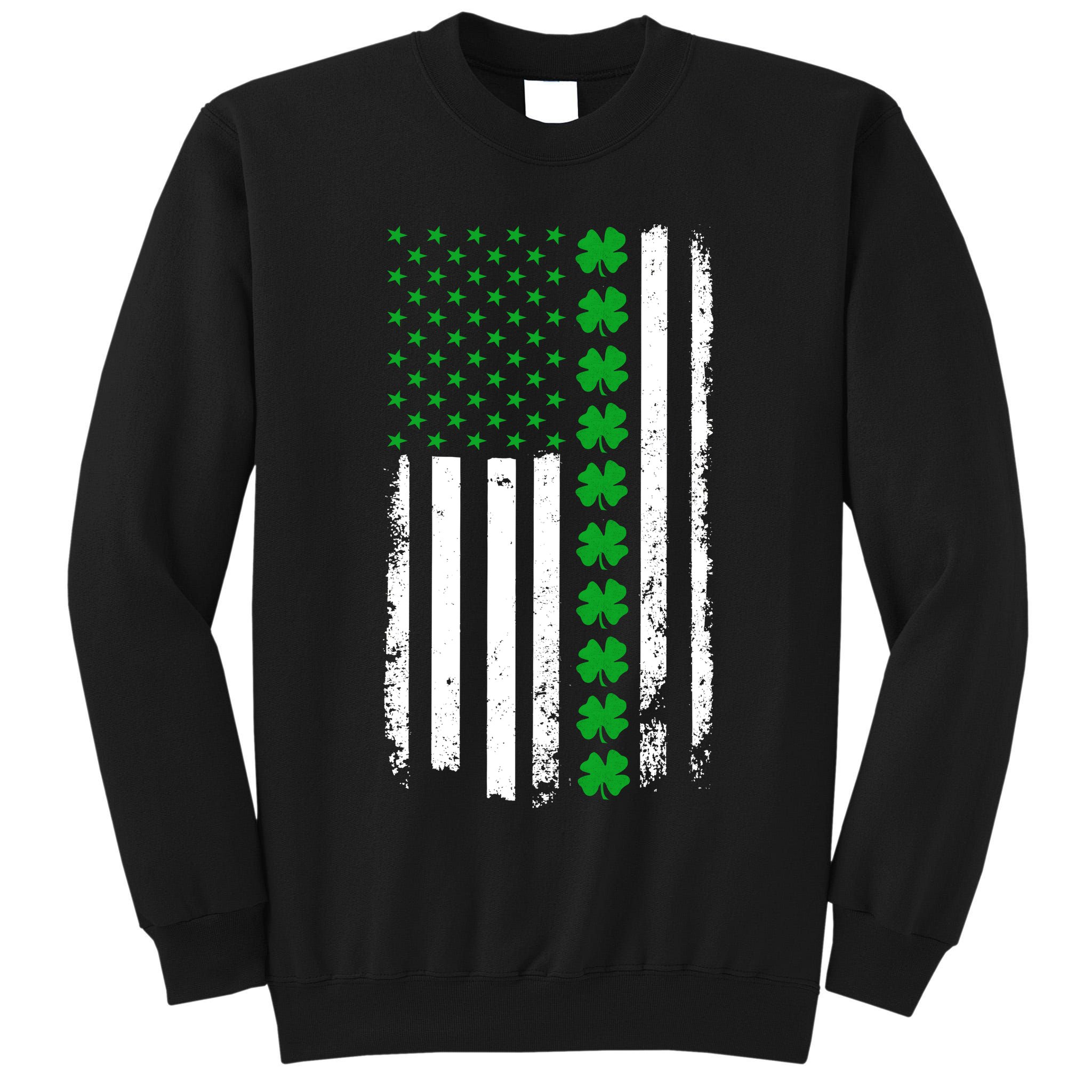American Irish Clover Flag St. Patrick's Day  Tall Sweatshirt