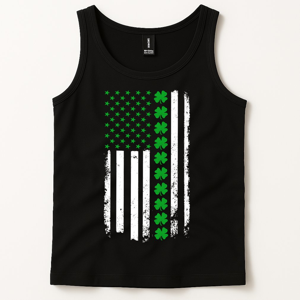 American Irish Clover Flag St. Patrick's Day  Tank Top