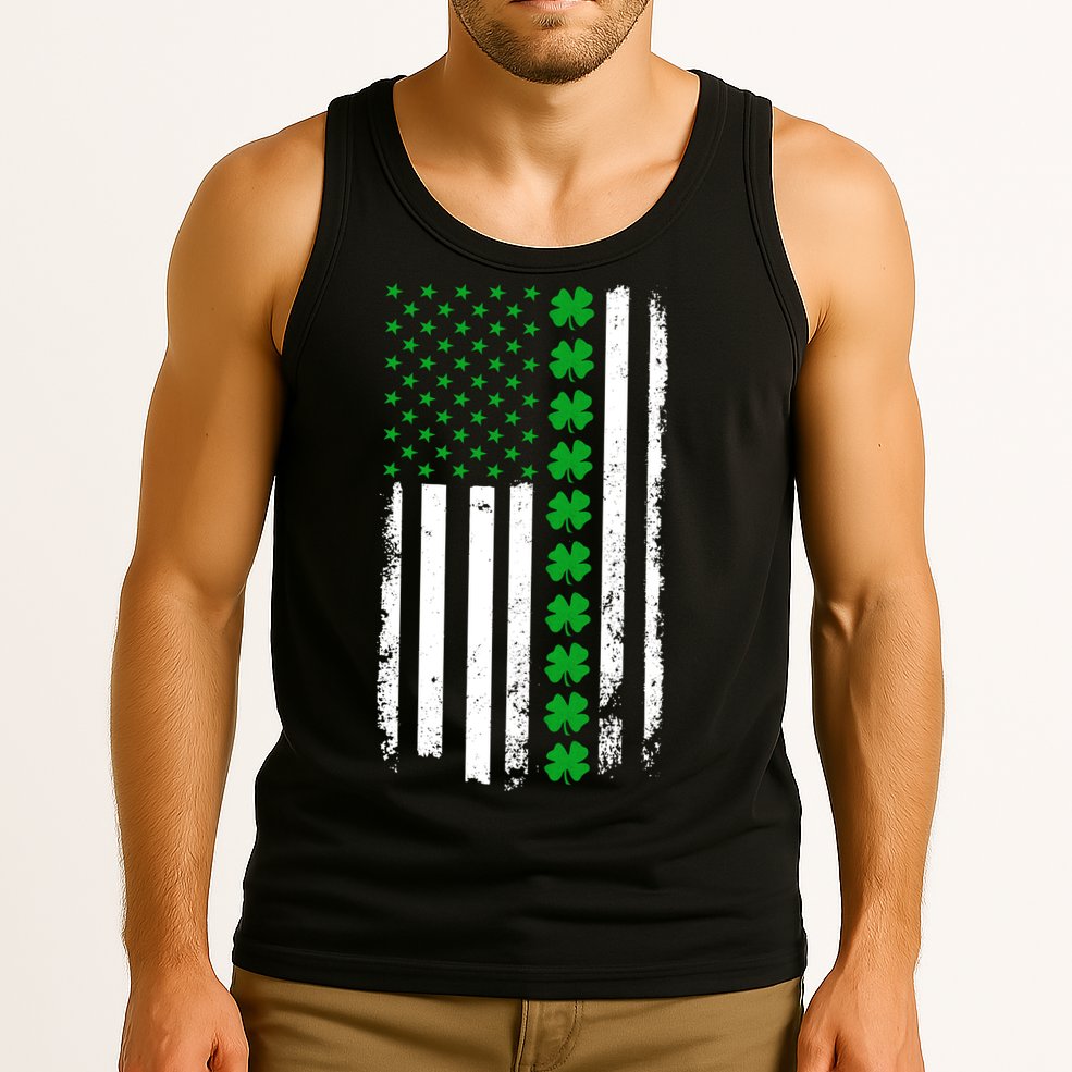 American Irish Clover Flag St. Patrick's Day  Tank Top