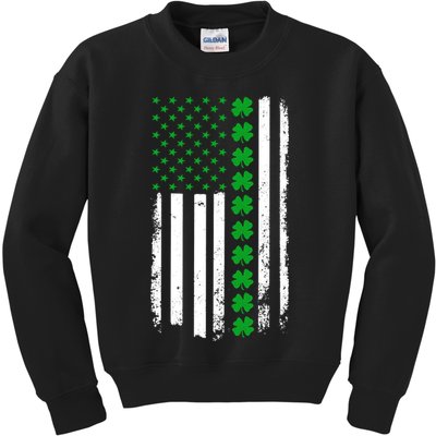 American Irish Clover Flag St. Patrick's Day  Kids Sweatshirt