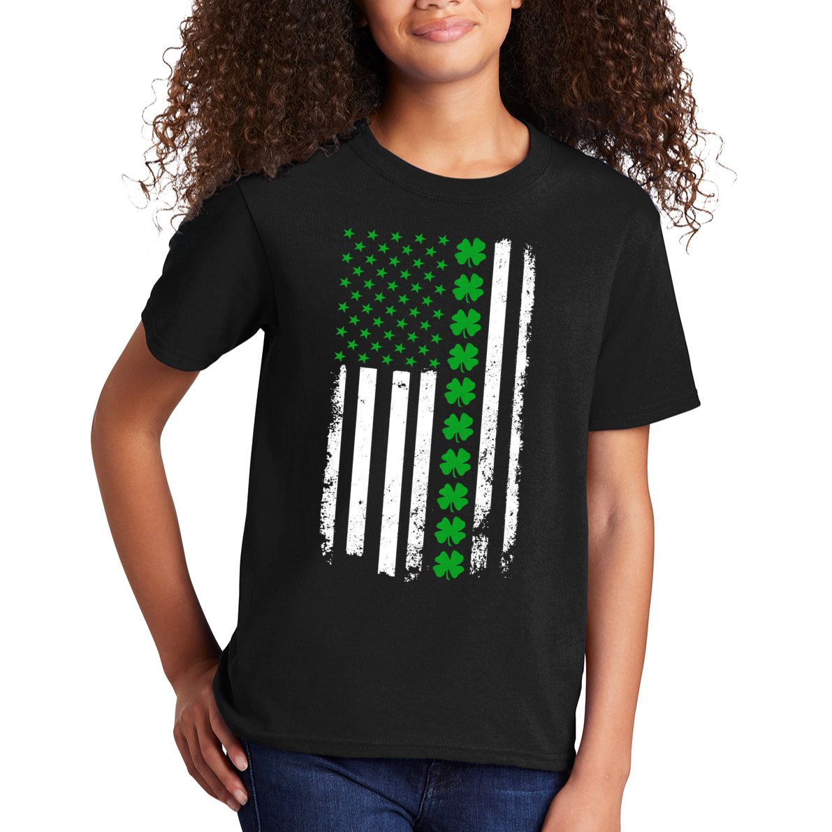 American Irish Clover Flag St. Patrick's Day  Kids T-Shirt