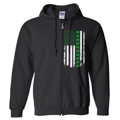 American Irish Clover Flag St. Patrick's Day  Full Zip Hoodie