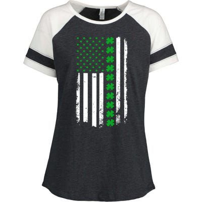 American Irish Clover Flag St. Patrick's Day  Enza Ladies Jersey Colorblock Tee