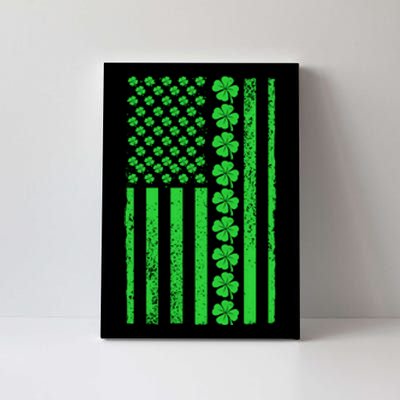 American Irish Clover Vintage Flag Canvas