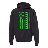 American Irish Clover Vintage Flag Premium Hoodie