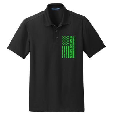 American Irish Clover Vintage Flag Dry Zone Grid Polo