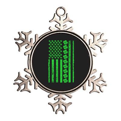 American Irish Clover Vintage Flag Metallic Star Ornament