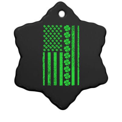 American Irish Clover Vintage Flag Ceramic Star Ornament